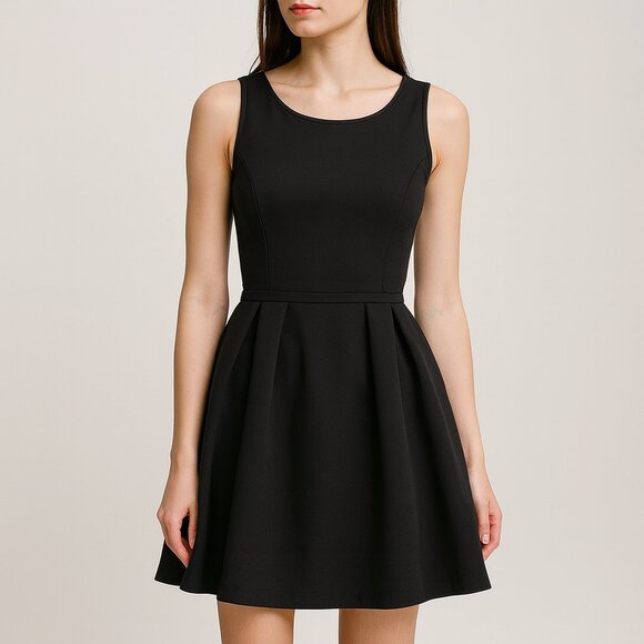 Samsoe & Samsoe | Berry Open Back Skater Dress in Black - Picture 1 of 12